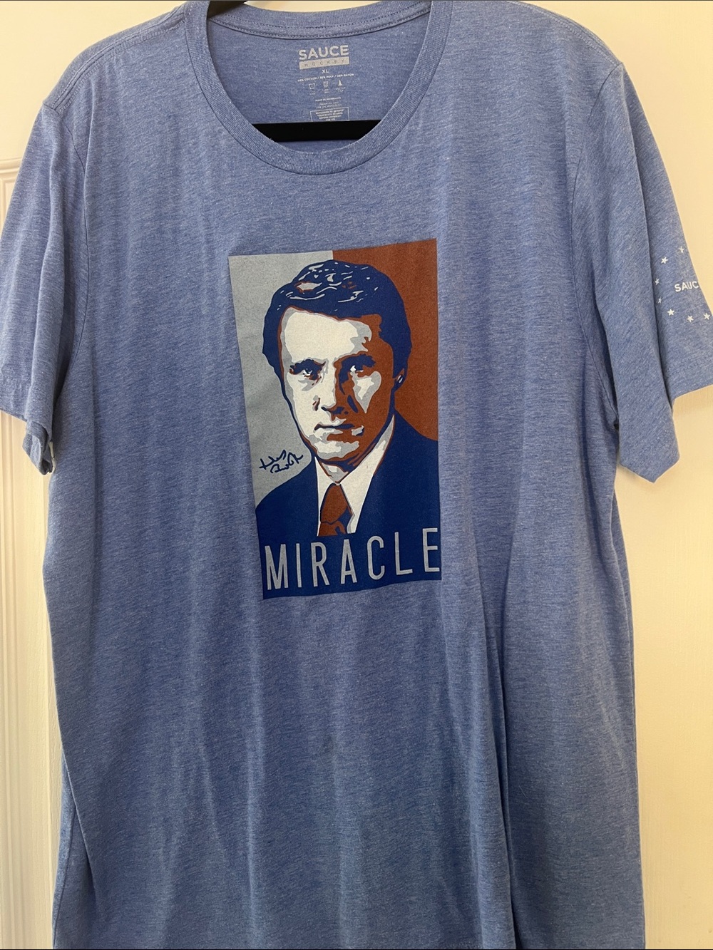 Sauce 'Miracle' Graphic Tee in Heather Blue